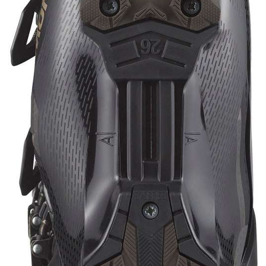 Salomon S/Pro HV 120 Ski Boots 2024 - Black ski boots with a textured, rubberized toe cap and silver buckles.