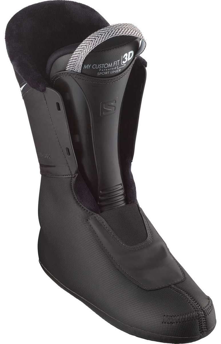 Salomon S/Pro MV 90 Ski Boots 2024 - Black ski boots with white logos and silver buckles.