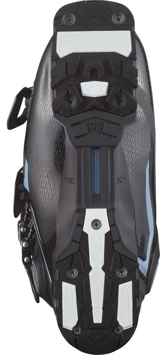Salomon S/Pro MV 90 Ski Boots 2024 - Black ski boots with white accents and a textured rubber sole.