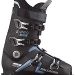 Salomon S/Pro MV 90 Ski Boots 2024 - Black ski boots with silver buckles and straps.