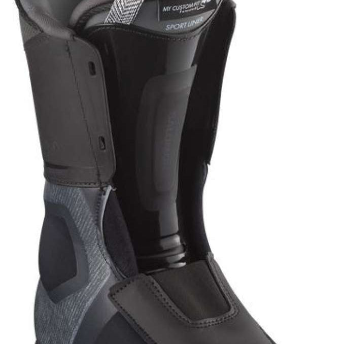Salomon S/Pro Supra BOA 110 Ski Boots 2024 - Black ski boots with a sleek, modern design and silver BOA dials on the side.