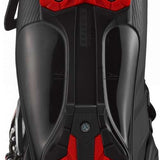 Salomon S-Pro Alpha 100 Ski Boot - Black ski boot with silver hardware and a textured, rubberized toe cap.