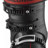 Salomon S Pro Alpha 100 Ski Boot 2024 - Black ski boot with red accents and silver buckles.