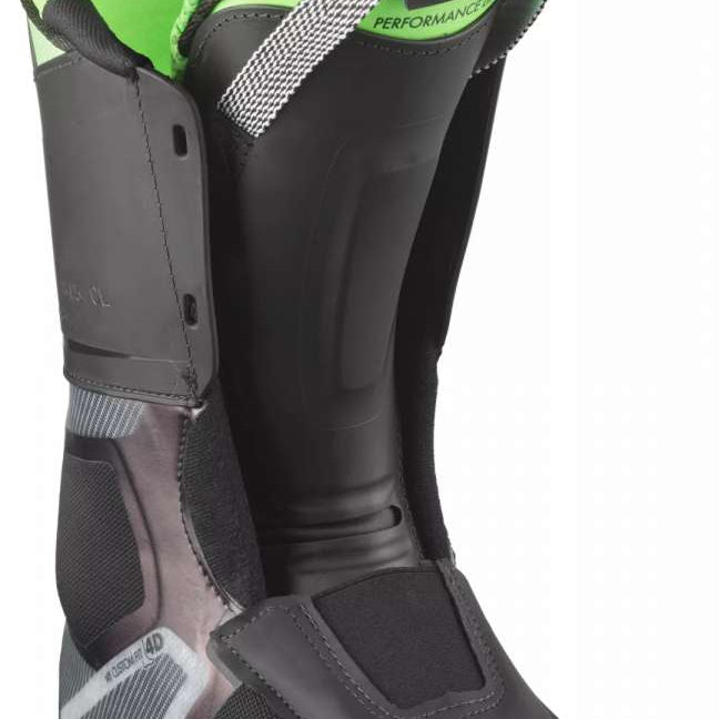 Salomon S/Pro Alpha 120 Ski Boots 2023 - Black ski boots with a lime green interior and gray accents.