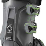 Salomon S/Pro Alpha 120 Ski Boots 2023 - A pair of black ski boots with lime green accents and a textured pattern on the tongue.