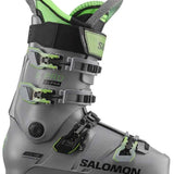 Salomon S/Pro Alpha 120 Ski Boots 2023 - A gray ski boot with green accents and black buckles.