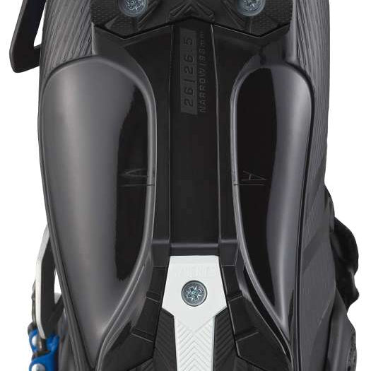 Salomon S Pro Alpha 120 EL Ski Boot 2023 - Black ski boot with white logo on top and silver buckles.