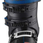 Salomon S Pro Alpha 120 EL Ski Boot 2023 - Black ski boot with silver buckles and a blue logo on top.