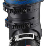 Salomon S Pro Alpha 120 EL Ski Boot 2023 - Black ski boot with silver buckles and a blue logo on top.