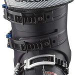 Salomon S Pro Alpha 120 El Ski Boots 2024 - Black ski boots with white accents and a textured pattern on the tongue.