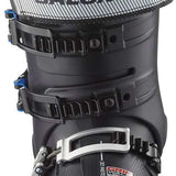 Salomon S Pro Alpha 120 El Ski Boots 2024 - Black ski boots with white accents and a textured pattern on the tongue.