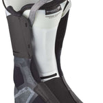 Salomon S Pro Alpha 120 El Ski Boots 2024 - Black ski boots with a white logo on the side and silver buckles.