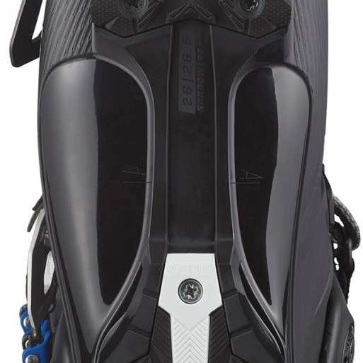 Salomon S-Pro Alpha 120 EL Ski Boots 2024 - Black ski boots with white accents and a textured rubber sole.