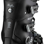 Salomon Select 90 Ski Boot 2023 - Black ski boot with white lettering and silver buckles.