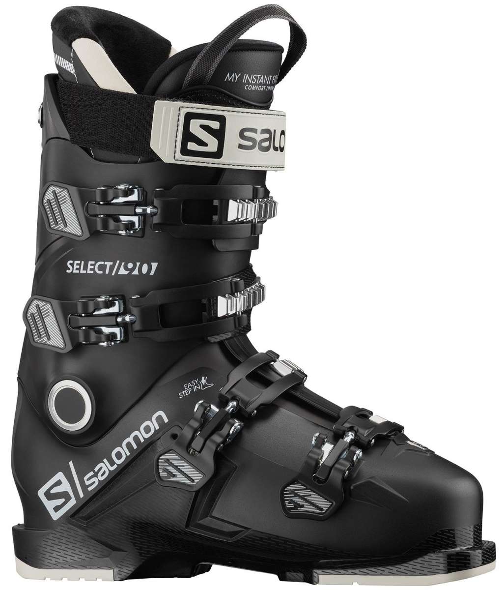 Salomon Select 90 Ski Boot 2023 - Black ski boot with silver buckles and straps.