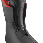 Salomon Select HV 100 Ski Boots 2024 - Black ski boots with a textured pattern on the side and red accents around the ankle strap.