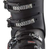 Salomon Select HV 90 Ski Boots 2024 - Black ski boots with silver buckles and red accents on top of the tongue.