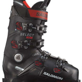 Salomon Select HV 90 Ski Boots 2024 - Black ski boots with red accents and silver buckles.