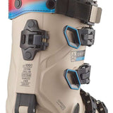 Salomon Shift Pro 130 AT Ski Boots 2024 - Beige ski boots with black straps and buckles.