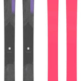 Salomon Stance 102 Skis 2024 - Black skis with a purple logo and white lettering on top.