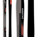 Salomon Stance 90 Skis 2024 - Black skis with a red logo and white lettering on top.
