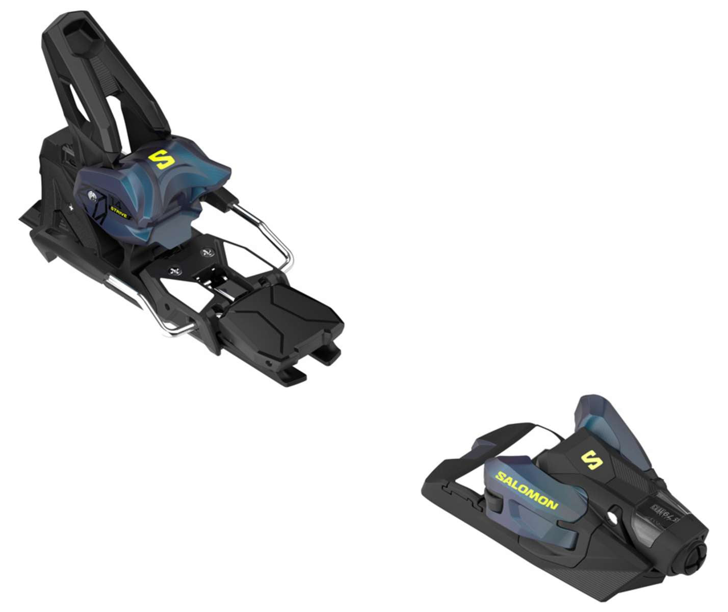 Salomon Strive 14 GW Ski Binding - 2024 model with black plastic and silver metal hardware.