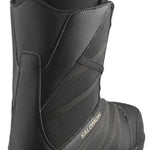 Salomon Titan BOA Snowboard Boots 2024 - Black snowboard boots with a textured pattern on the side and a tan strap at the top.
