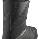 Salomon Titan BOA Snowboard Boots 2024 - Black snowboard boots with a textured pattern on the side and a tan strap at the top.