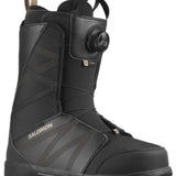Salomon Titan BOA Snowboard Boots 2024 - Black snowboard boots with a textured pattern on the side and a round black BOA dial on top.