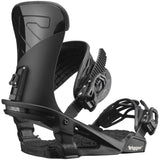 Salomon Trigger Snowboard Binding 2022-2023 - Black snowboard bindings with silver buckles and straps.