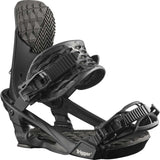 Salomon Trigger Snowboard Binding 2022-2023 - A black snowboard binding with a textured strap and a silver buckle.