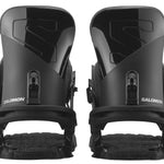 Salomon Trigger Snowboard Bindings 2024 - Black bindings with silver buckles and a textured strap.