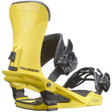 Salomon Trigger Snowboard Bindings 2024 - Yellow bindings with black straps and buckles, featuring a textured surface on the footbed.