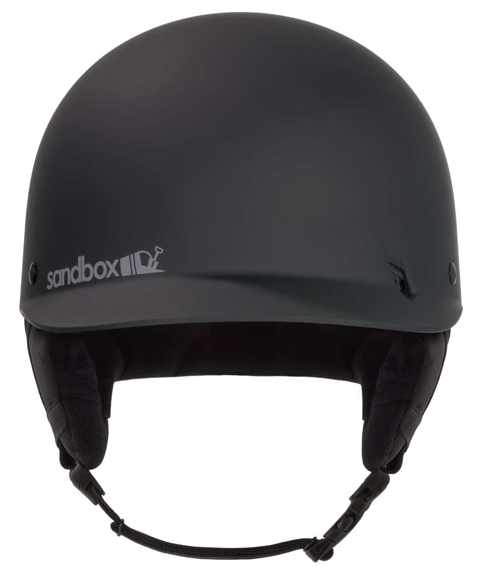 Sandbox Classic 2.0 MIPS Helmet 2022-2023 - A black helmet with a white Sandbox logo on the side and a white MIPS sticker on top.