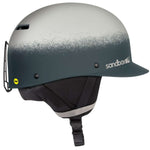 Sandbox Classic 2.0 MIPS Helmet 2022-2023 - A gray helmet with a white speckled pattern on top and a black strap at the back.