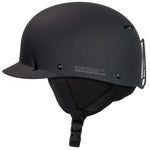Sandbox Classic 2.0 MIPS Helmet 2022-2023 - A matte black helmet with a sleek, aerodynamic design and a prominent white Sandbox logo on the front.