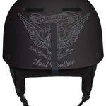 Sandbox Classic 2.0 Snow Helmet 2022-2023 - A black helmet with a white logo on the front featuring an eagle and the words "Rule Consistently".