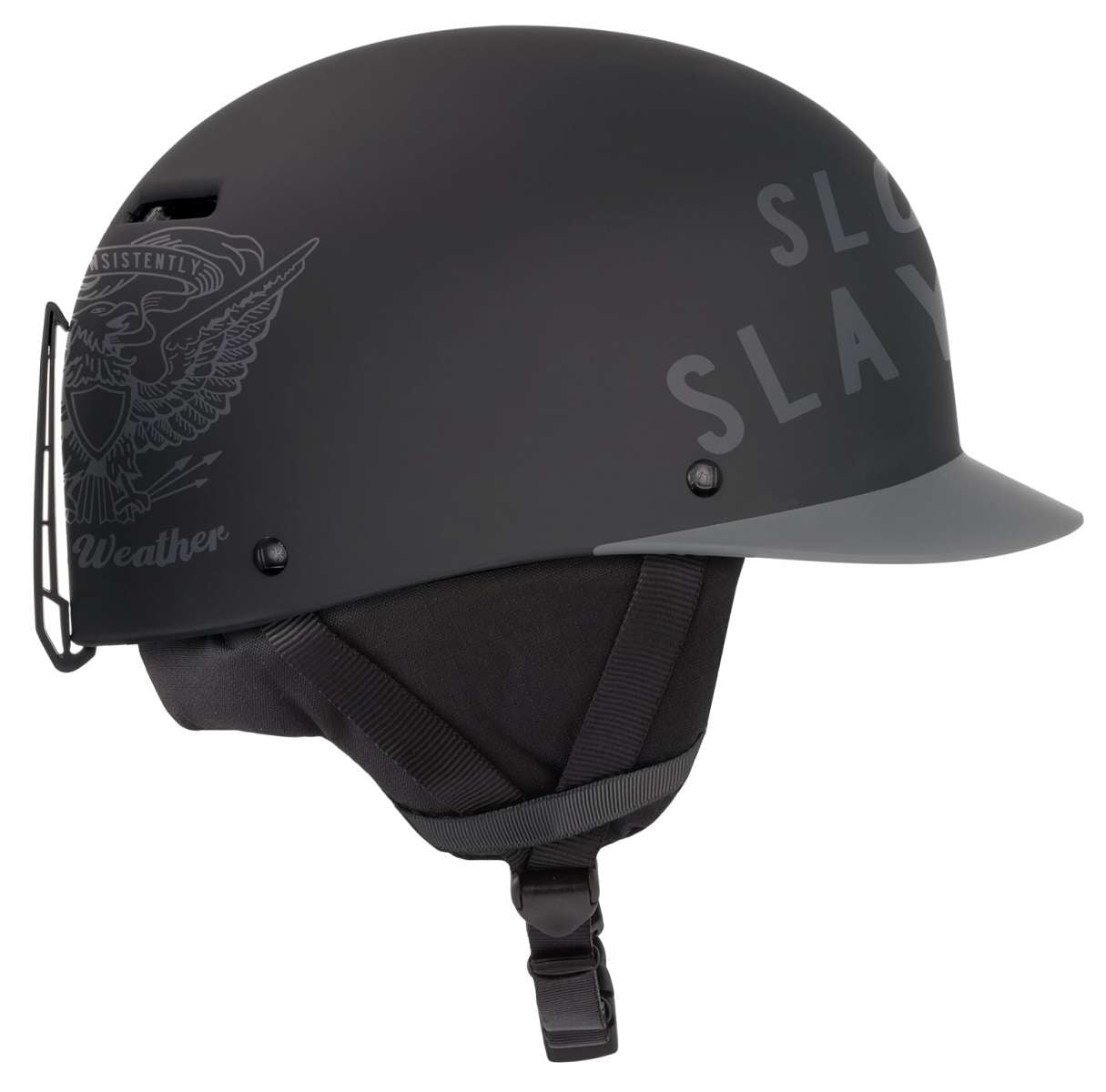 Sandbox Classic 2.0 Snow Helmet 2022-2023 - A black helmet with a white logo on the front and a chin strap.