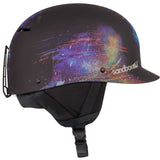 Sandbox Classic 2.0 Snow Helmet 2022-2023 - A black helmet with a purple and blue paint splatter design on the front.