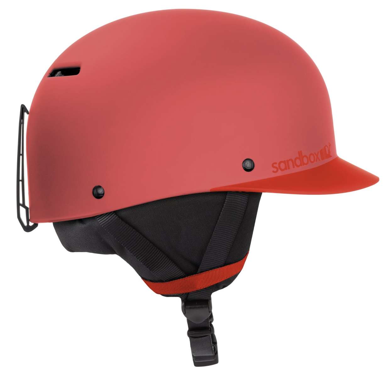 Sandbox Classic 2.0 Snow Helmet 2022-2023 - A red helmet with a black visor and ventilation holes on top.