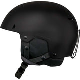 Sandbox Icon MIPS Helmet 2022-2023 - A black helmet with a white logo on the side and a strap under the chin.