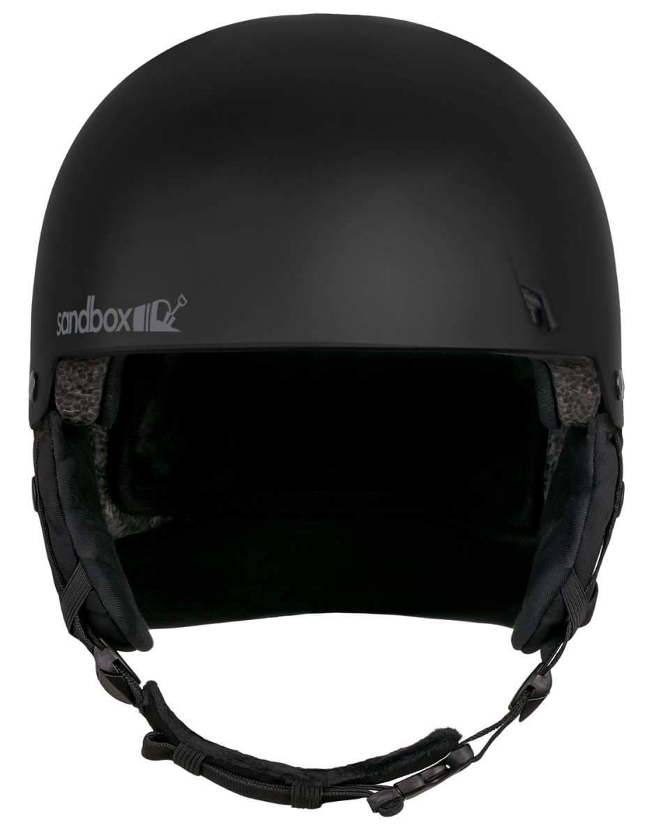 Sandbox Icon MIPS Helmet 2022-2023 - A black helmet with a white logo on the front and a MIPS liner visible inside.