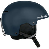 Sandbox Icon MIPS Helmet 2022-2023 - A dark gray helmet with a white logo on the side and a black chin strap.