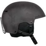 Sandbox Icon Snow Helmet 2022-2023 - A black helmet with a camouflage pattern and a white logo on the side.