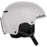 Sandbox Icon Snow Helmet 2022-2023 - A white helmet with a black chin strap and ventilation holes on top.