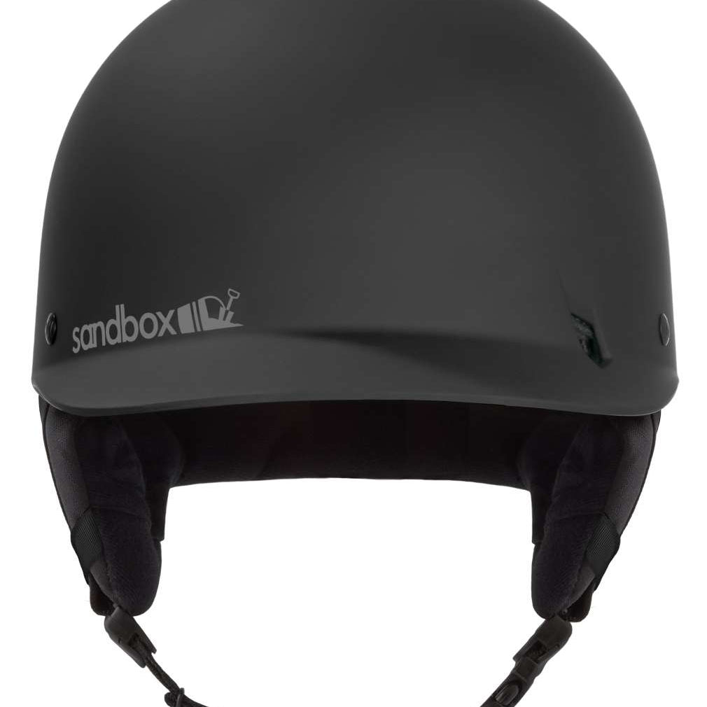 Sandbox Kids Classic 2.0 Ace MIPS Helmet 2024 - A black helmet with a white logo on the front and a red stripe on the side.
