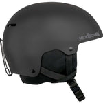 Sandbox Kids Icon Ace MIPS Helmet 2024 - A black helmet with a white logo on the front and a red stripe running along the side.