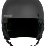 Sandbox Kids Icon Ace MIPS Helmet 2024 - A black helmet with a white logo on the front and a red stripe running along the side.