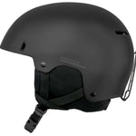 Sandbox Kids Icon Ace MIPS Helmet 2024 - A black helmet with a white logo on the front and a chin strap.