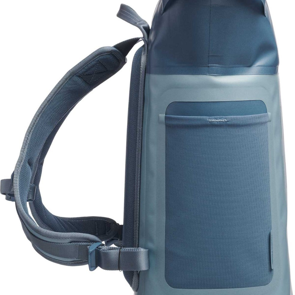 Hydro Flask 20L Day Escape Soft Cooler Pack - A large, rectangular-shaped cooler pack with a dark gray color and a zippered top that is closed in this image.